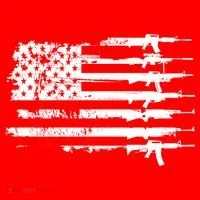 Distressed Gun Riffle US Flag Women's Long Sleeve Shirt thumb 2