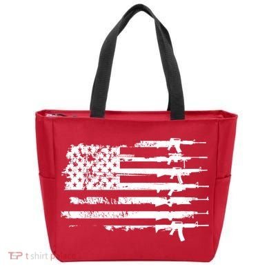 Distressed Gun Riffle US Flag Tote Bag
