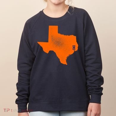 Distressed Houston Texas Baseball Fan Women's Sweatshirt
