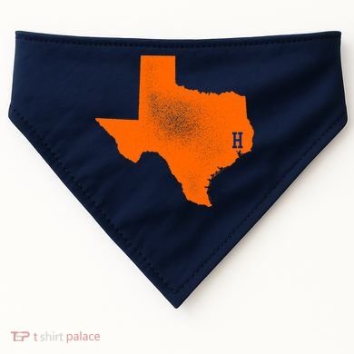 Distressed Houston Texas Baseball Fan USA-Made Doggie Bandana