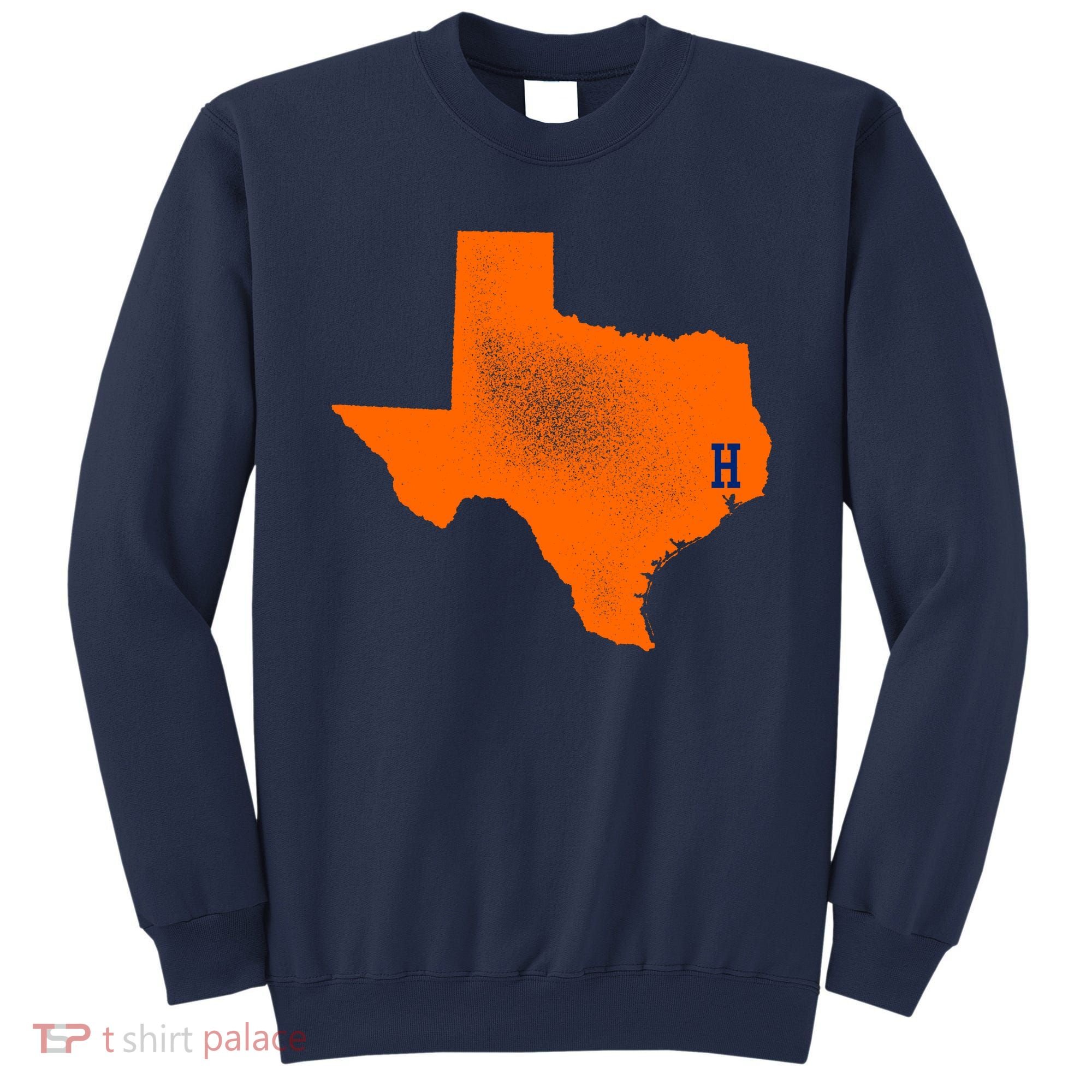Distressed Houston Texas Baseball Fan Sweatshirt