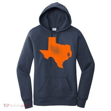 Distressed Houston Texas Baseball Fan Women's Hoodie