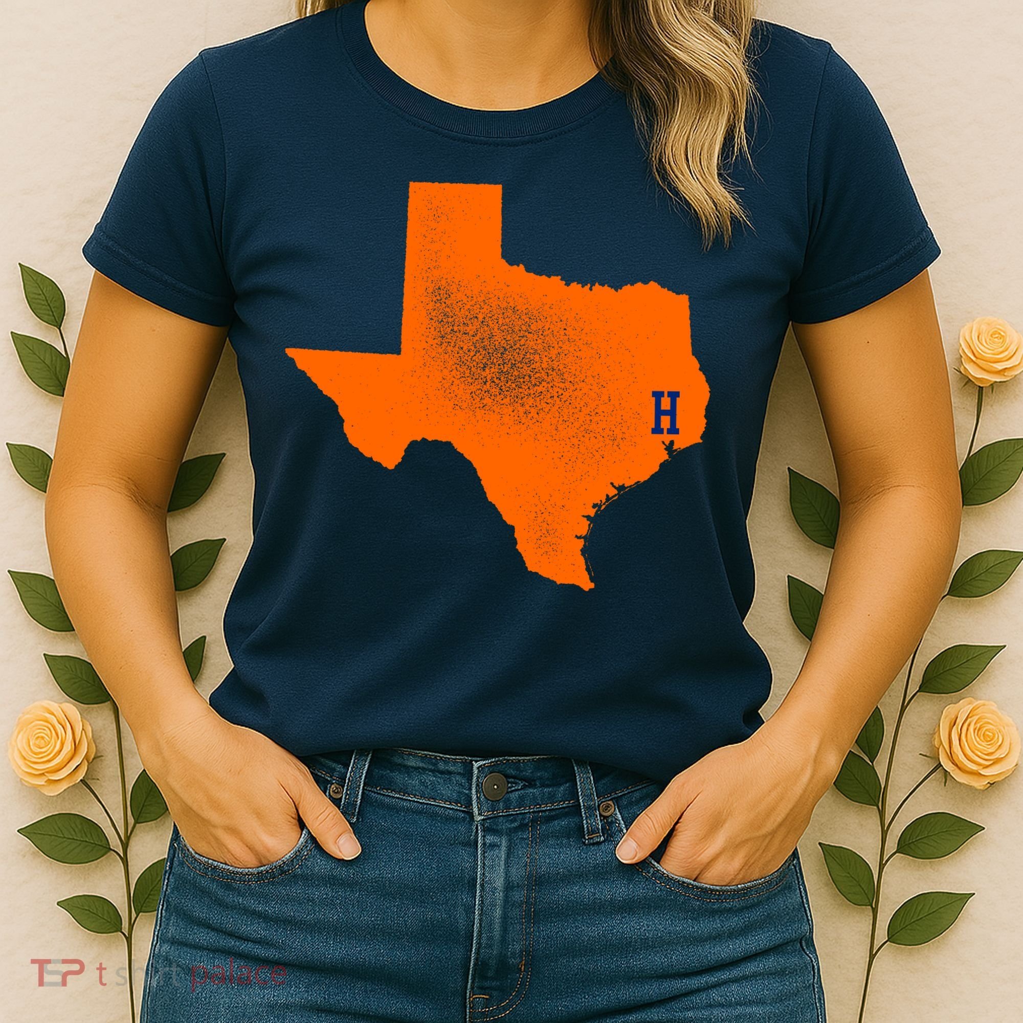 Distressed Houston Texas Baseball Fan Women's T-Shirt