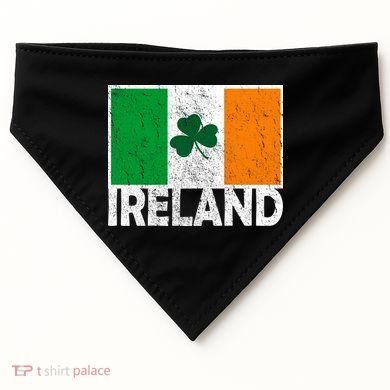 Distressed Ireland Vintage Flag USA-Made Doggie Bandana