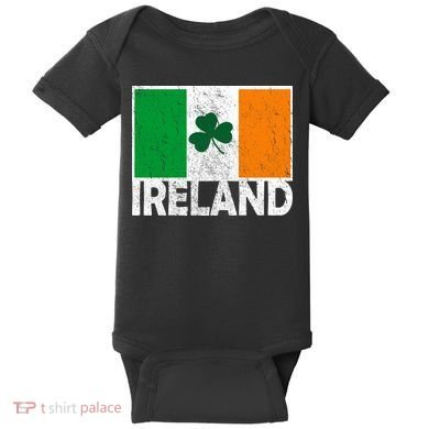Distressed Ireland Vintage Flag Baby Bodysuit