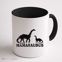 Distressed Mamasaurus Mom Mama Mother Dinosaur Coffee Mug thumb 1