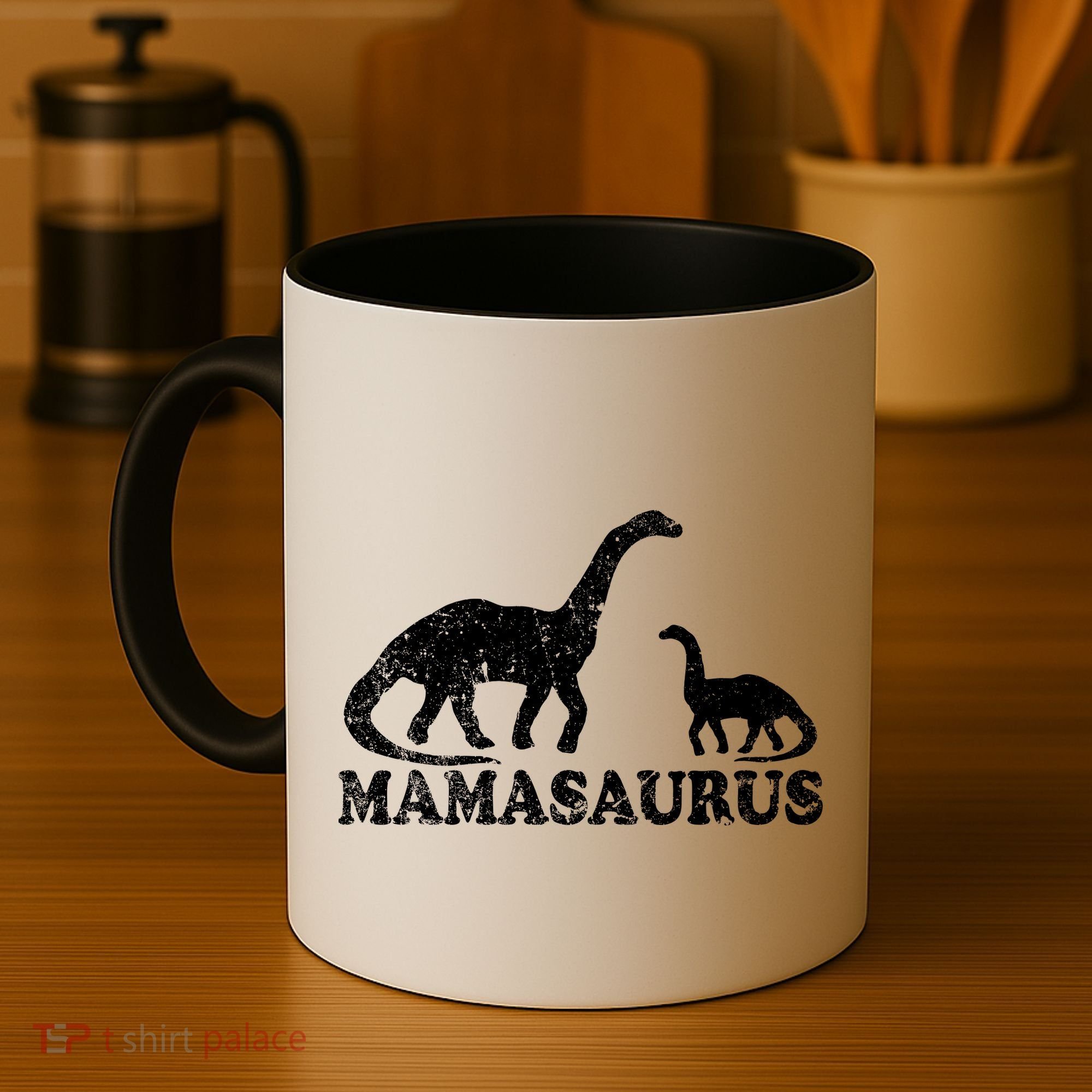 Distressed Mamasaurus Mom Mama Mother Dinosaur Coffee Mug
