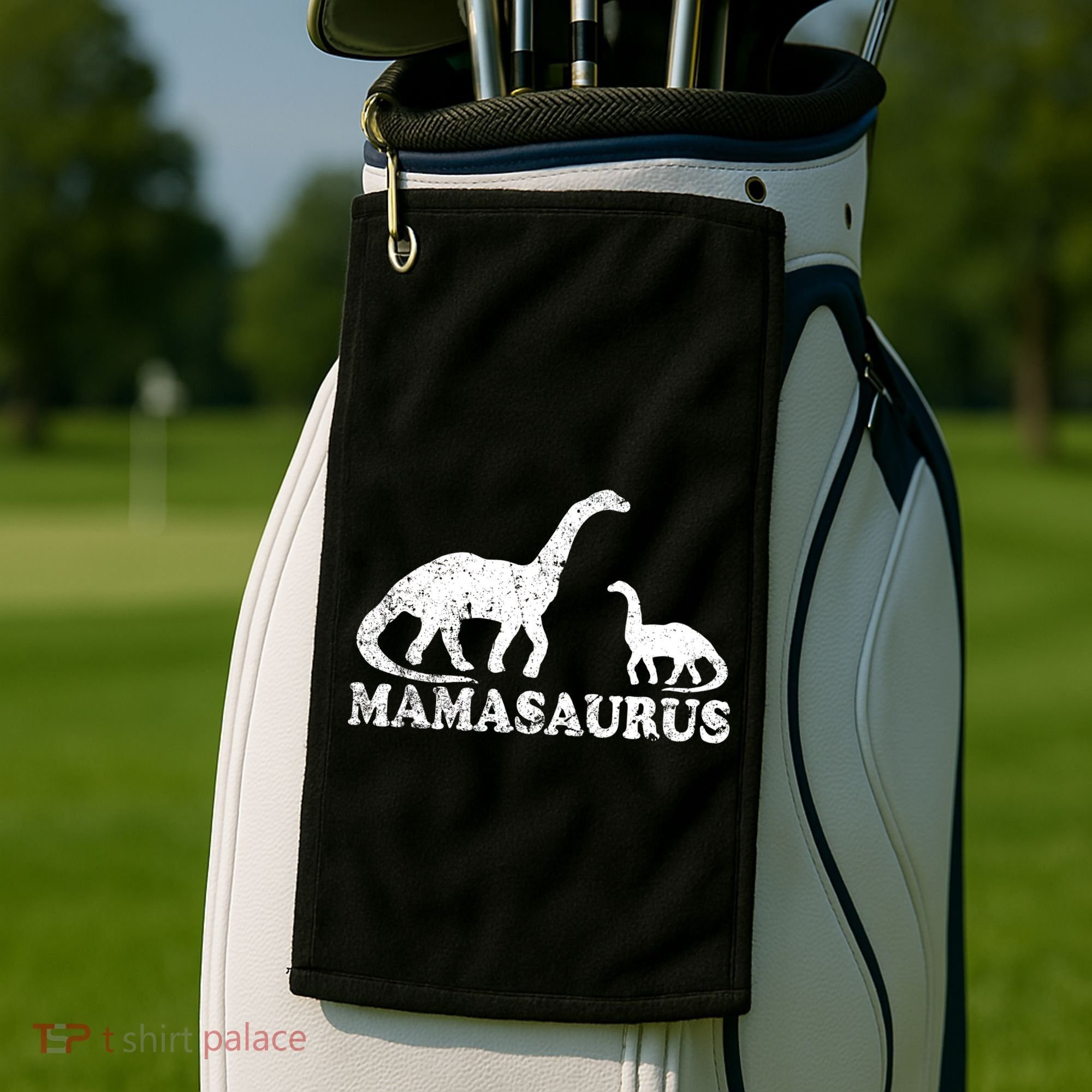 Distressed Mamasaurus Mom Mama Mother Dinosaur Golf Towel