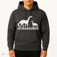 Distressed Mamasaurus Mom Mama Mother Dinosaur Hoodie thumb 2