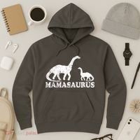 Distressed Mamasaurus Mom Mama Mother Dinosaur Hoodie thumb 3