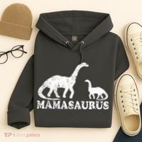 Distressed Mamasaurus Mom Mama Mother Dinosaur Hoodie thumb 4