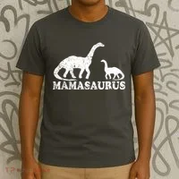 Distressed Mamasaurus Mom Mama Mother Dinosaur T-Shirt thumb 3