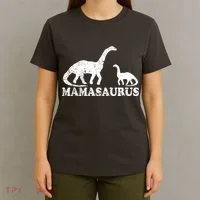 Distressed Mamasaurus Mom Mama Mother Dinosaur T-Shirt thumb 4