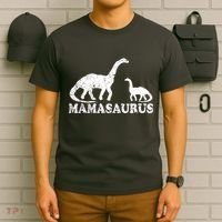 Distressed Mamasaurus Mom Mama Mother Dinosaur T-Shirt thumb 6