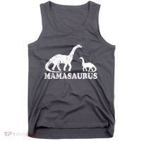 Distressed Mamasaurus Mom Mama Mother Dinosaur Tank Top thumb 0