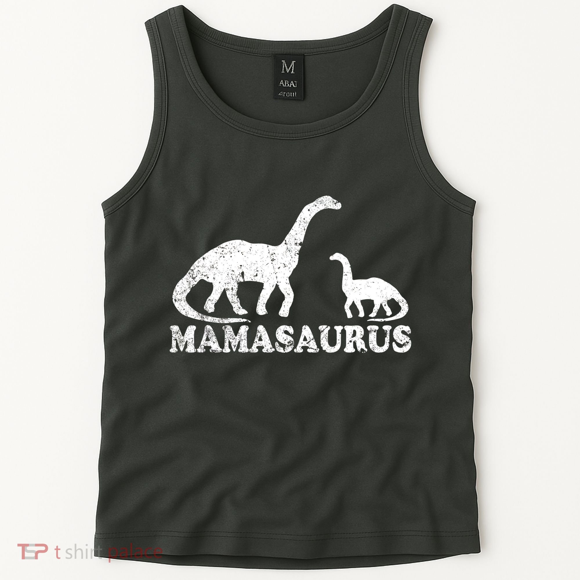 Distressed Mamasaurus Mom Mama Mother Dinosaur Tank Top