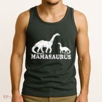 Distressed Mamasaurus Mom Mama Mother Dinosaur Tank Top thumb 3