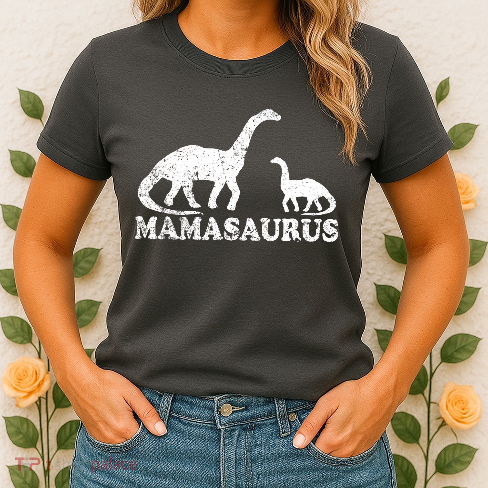 Distressed Mamasaurus Mom Mama Mother Dinosaur Women's T-Shirt