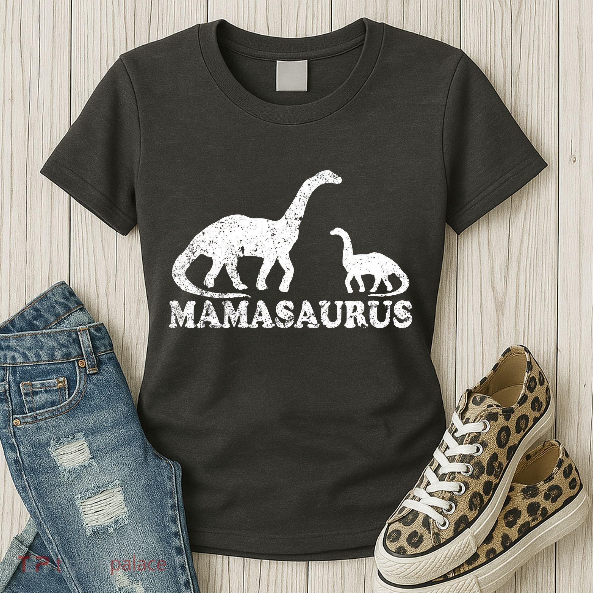 Distressed Mamasaurus Mom Mama Mother Dinosaur Women's T-Shirt