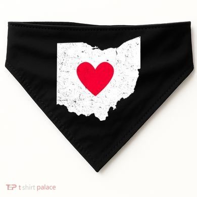 Distressed Ohio State Love USA-Made Doggie Bandana