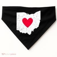 Distressed Ohio State Love USA-Made Doggie Bandana thumb 0