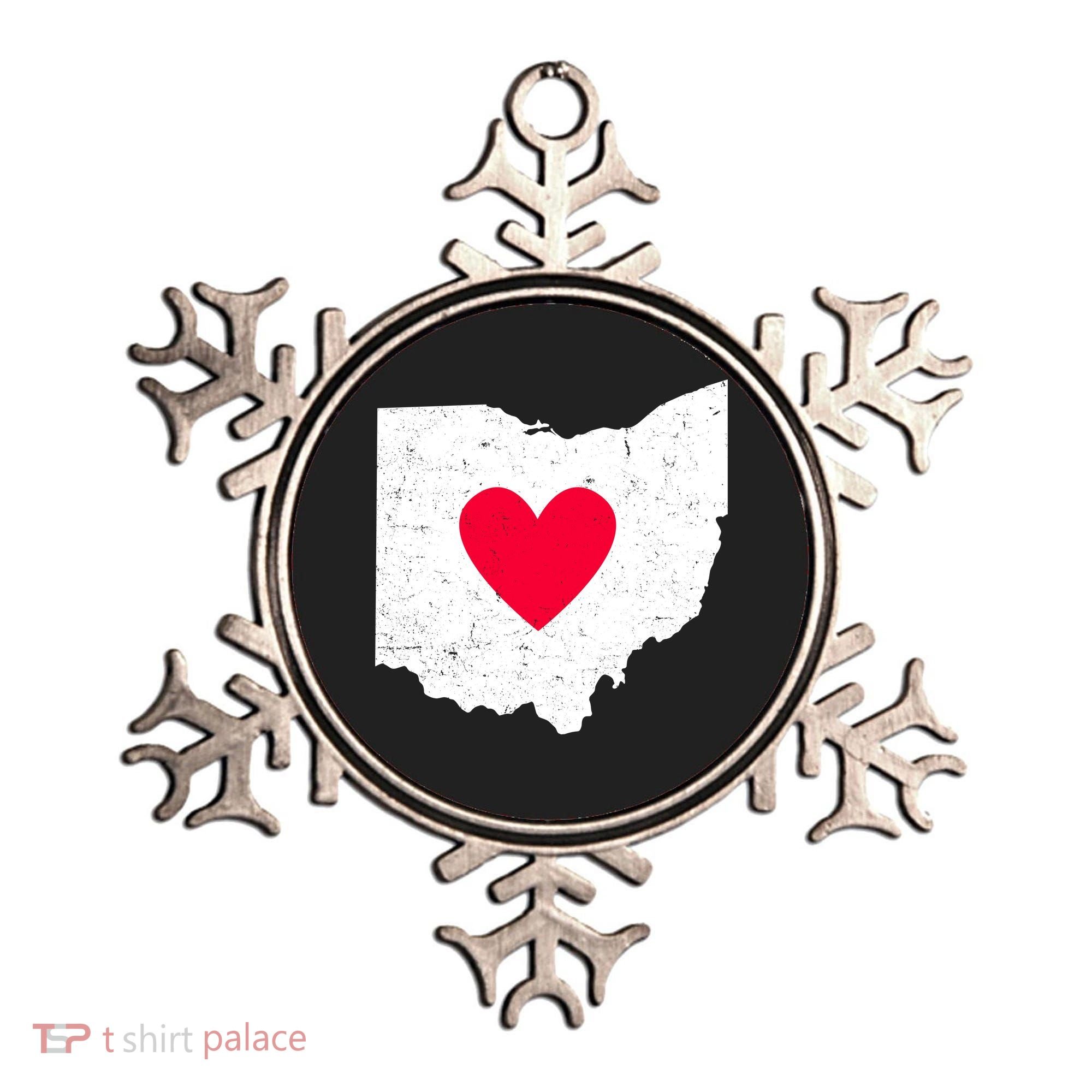 Distressed Ohio State Love Ornament