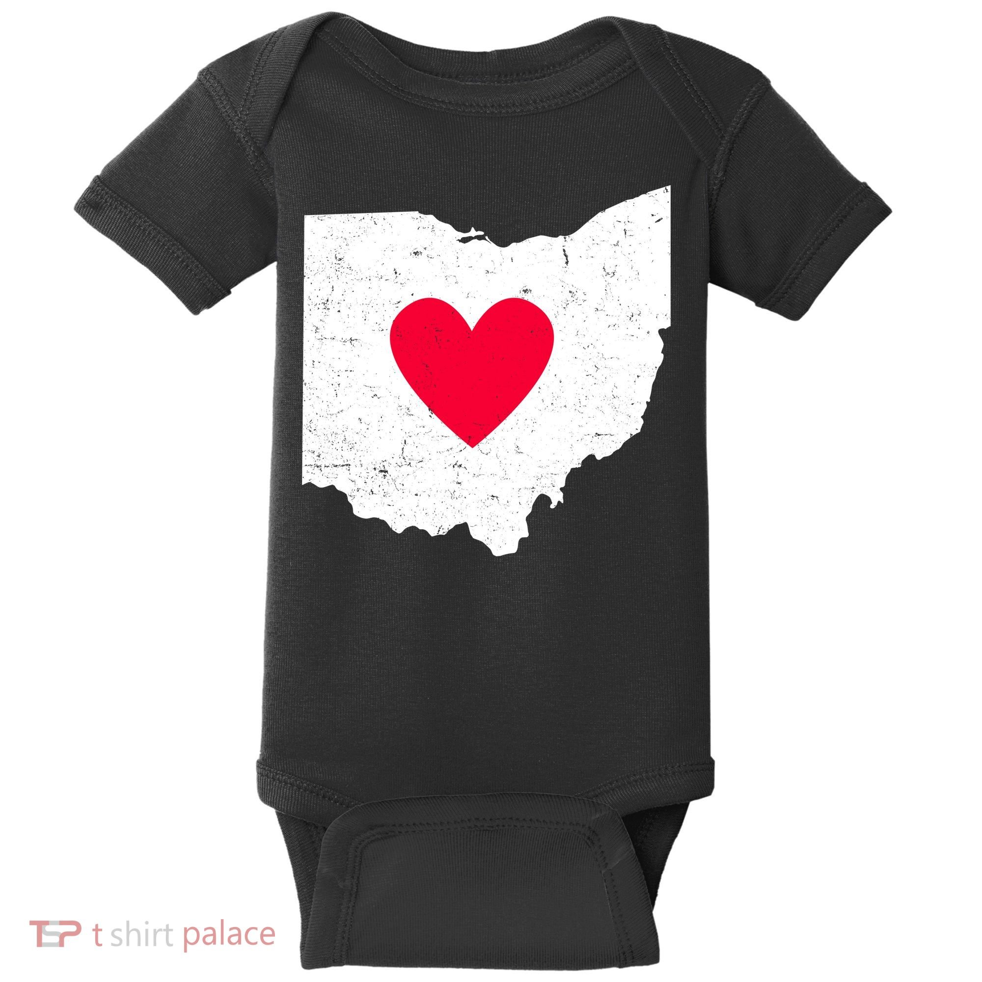 Distressed Ohio State Love Baby Bodysuit