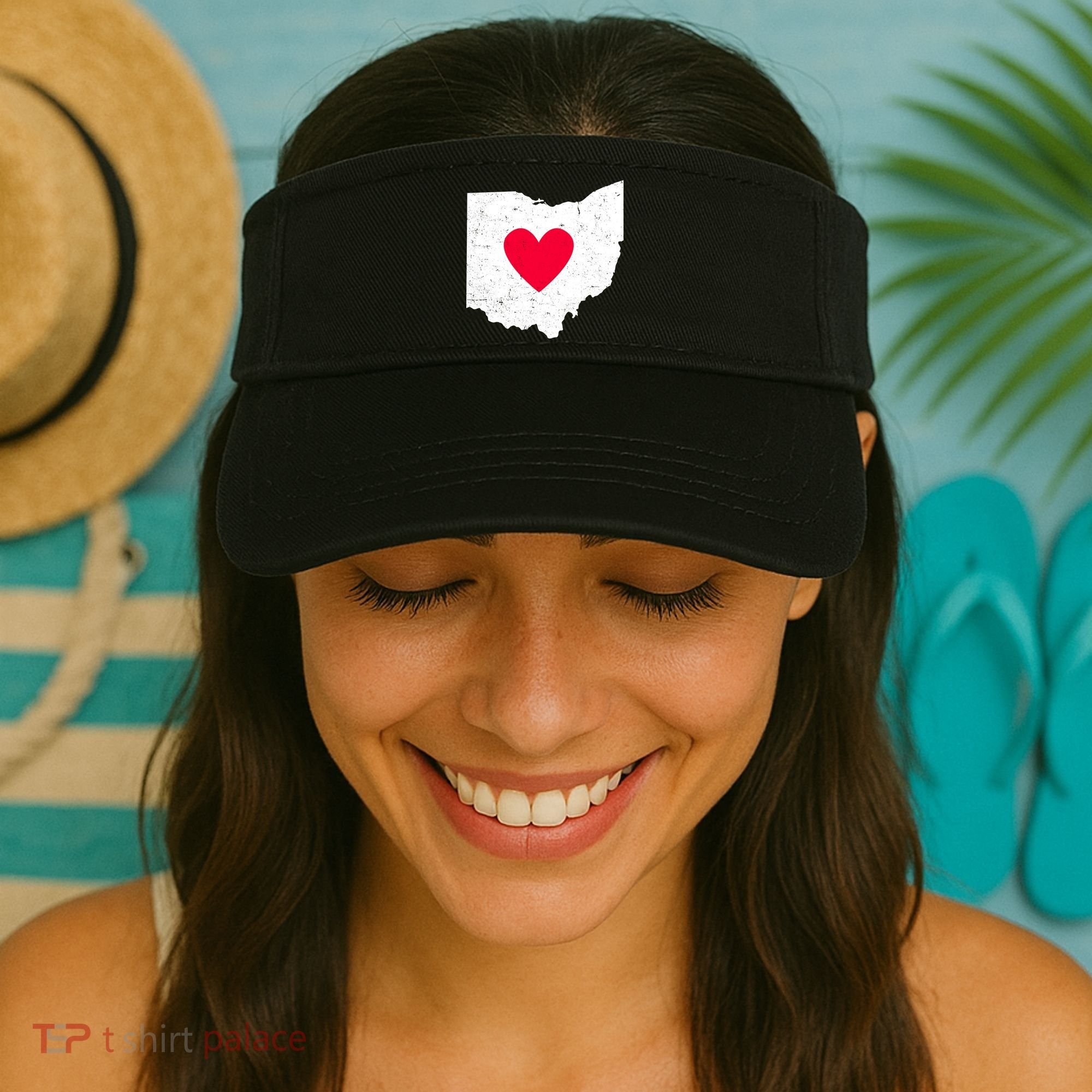 Distressed Ohio State Love Visor