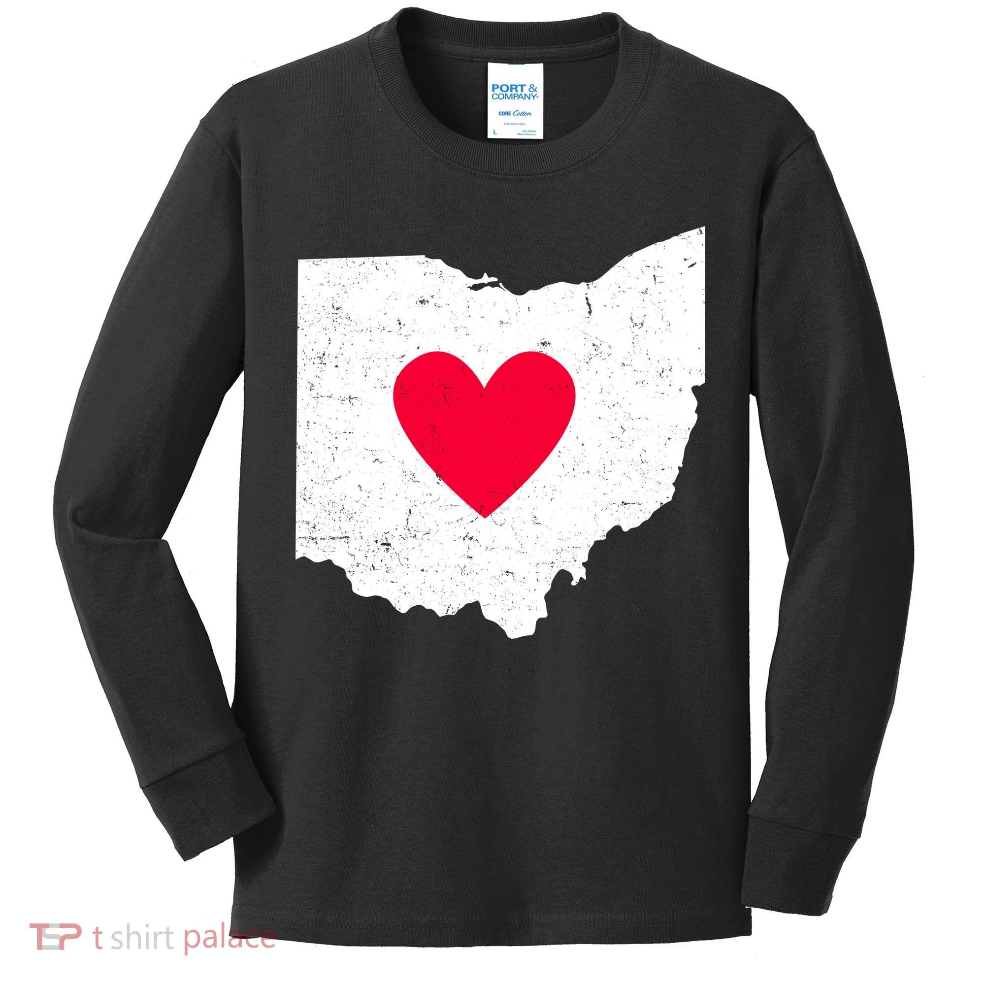 Distressed Ohio State Love Kids Long Sleeve Shirt
