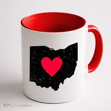 Distressed Ohio State Love Coffee Mug back