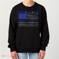 Distressed Police Blue Striped Flag Women's Sweatshirt thumb 0