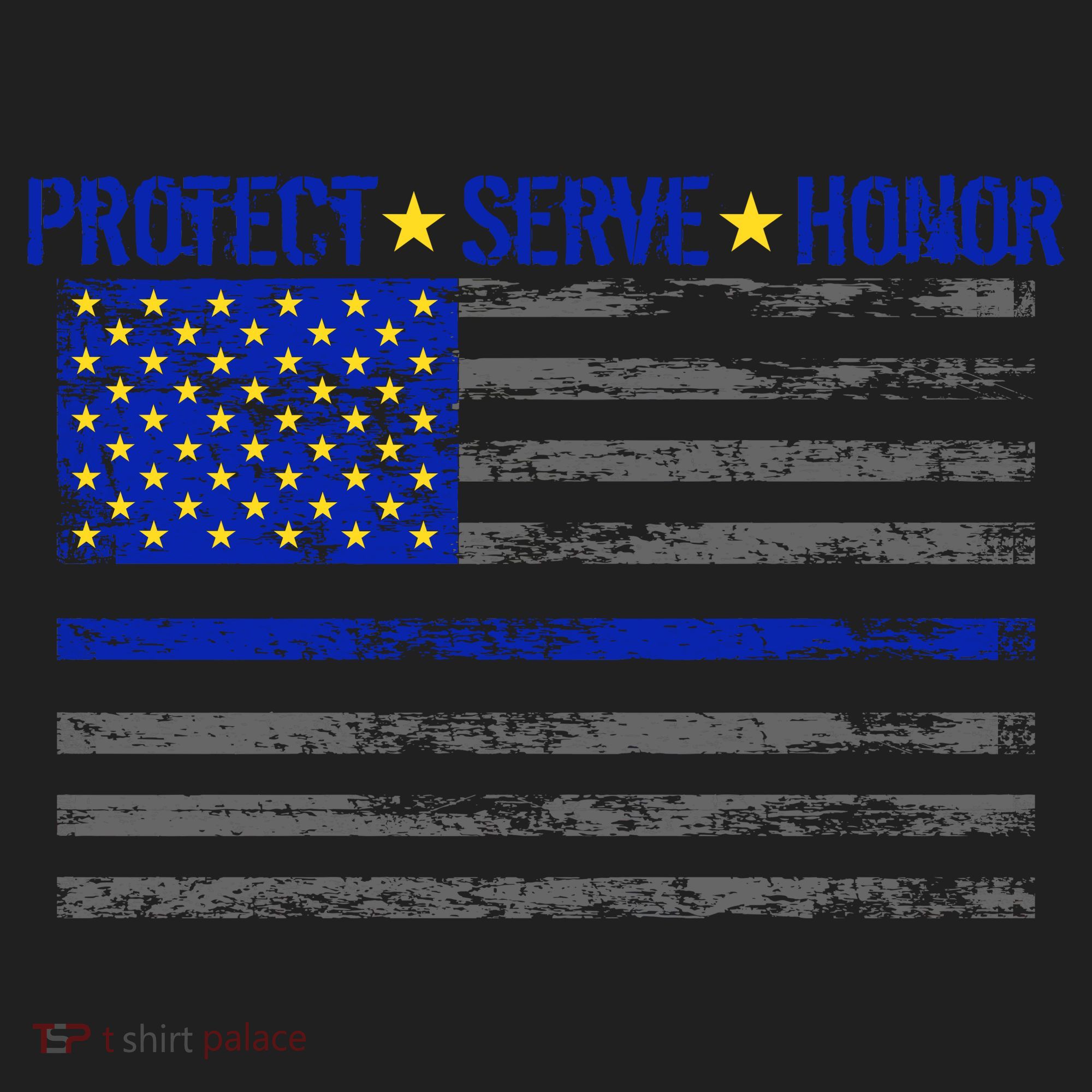 Distressed Police Blue Striped Flag Beanie