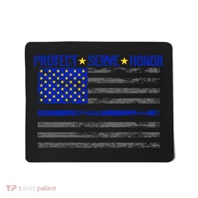 Distressed Police Blue Striped Flag Mousepad