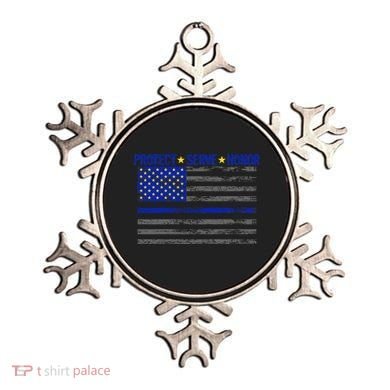 Distressed Police Blue Striped Flag Ornament