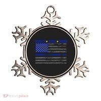 Distressed Police Blue Striped Flag Ornament thumb 0