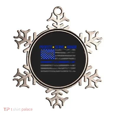 Distressed Police Blue Striped Flag Ornament