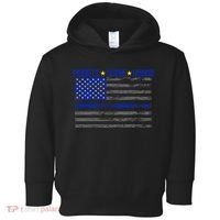 Distressed Police Blue Striped Flag Toddler Hoodie thumb 0