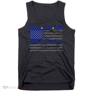 Distressed Police Blue Striped Flag Tank Top