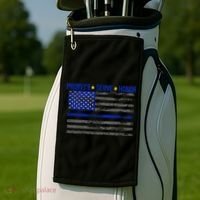 Distressed Police Blue Striped Flag Golf Towel thumb 2