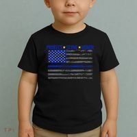 Distressed Police Blue Striped Flag Toddler T-Shirt thumb 2