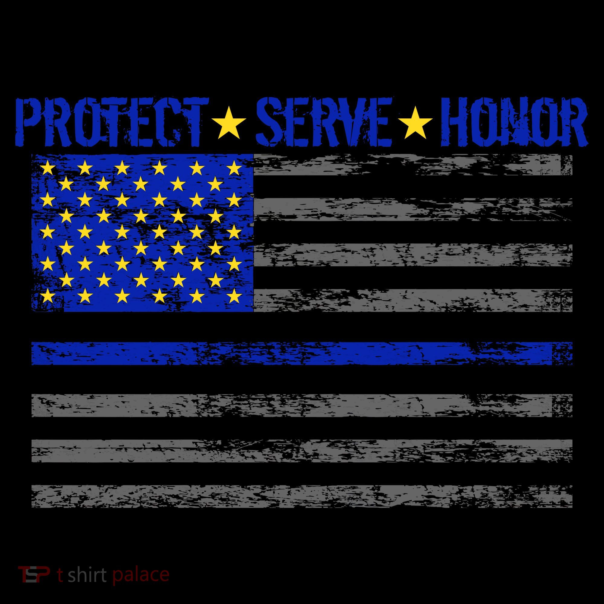 Distressed Police Blue Striped Flag Visor