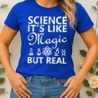 Distressed Science It's Like Magic But Real March For Science Women's T-Shirt thumb 2