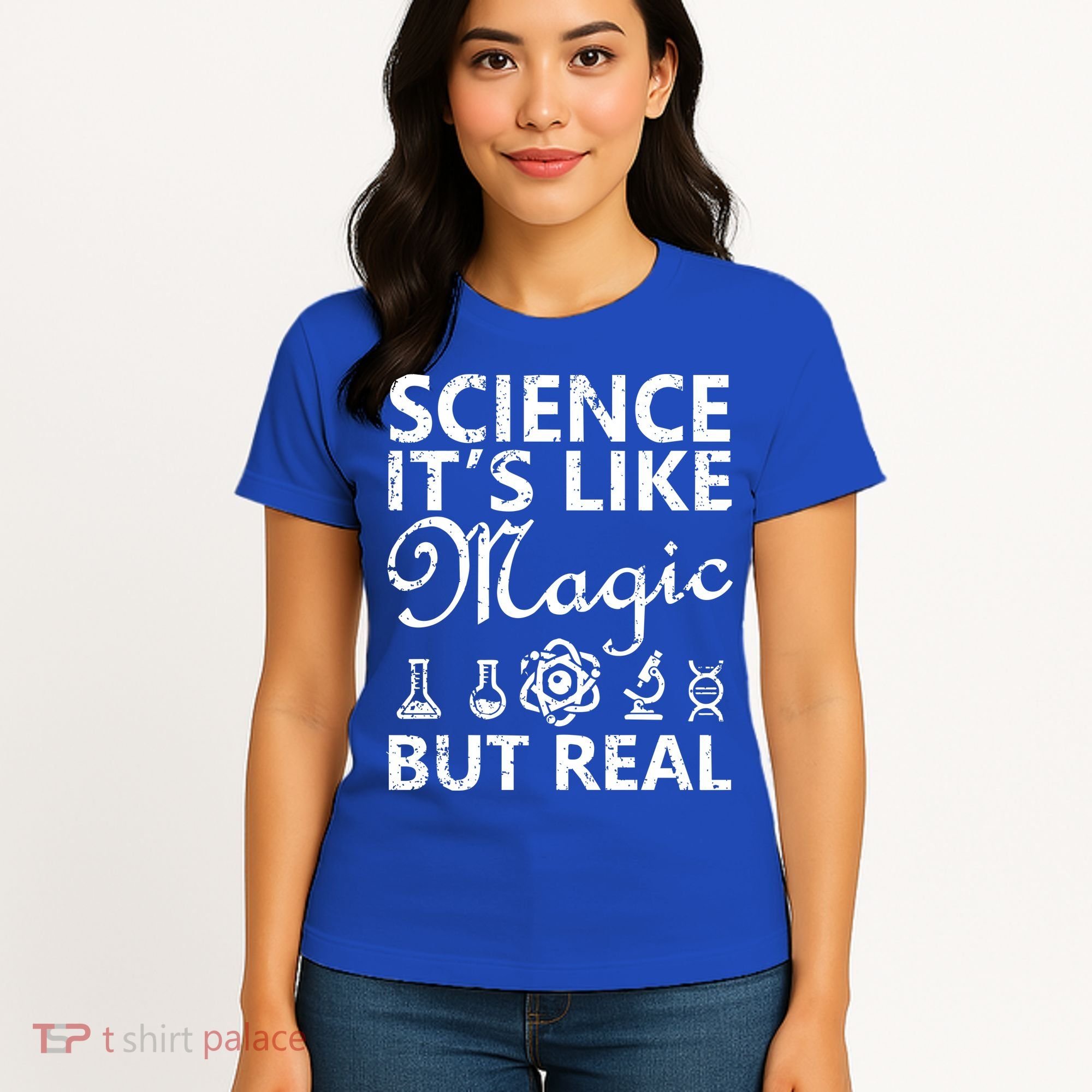 Distressed Science It's Like Magic But Real March For Science Women's T-Shirt
