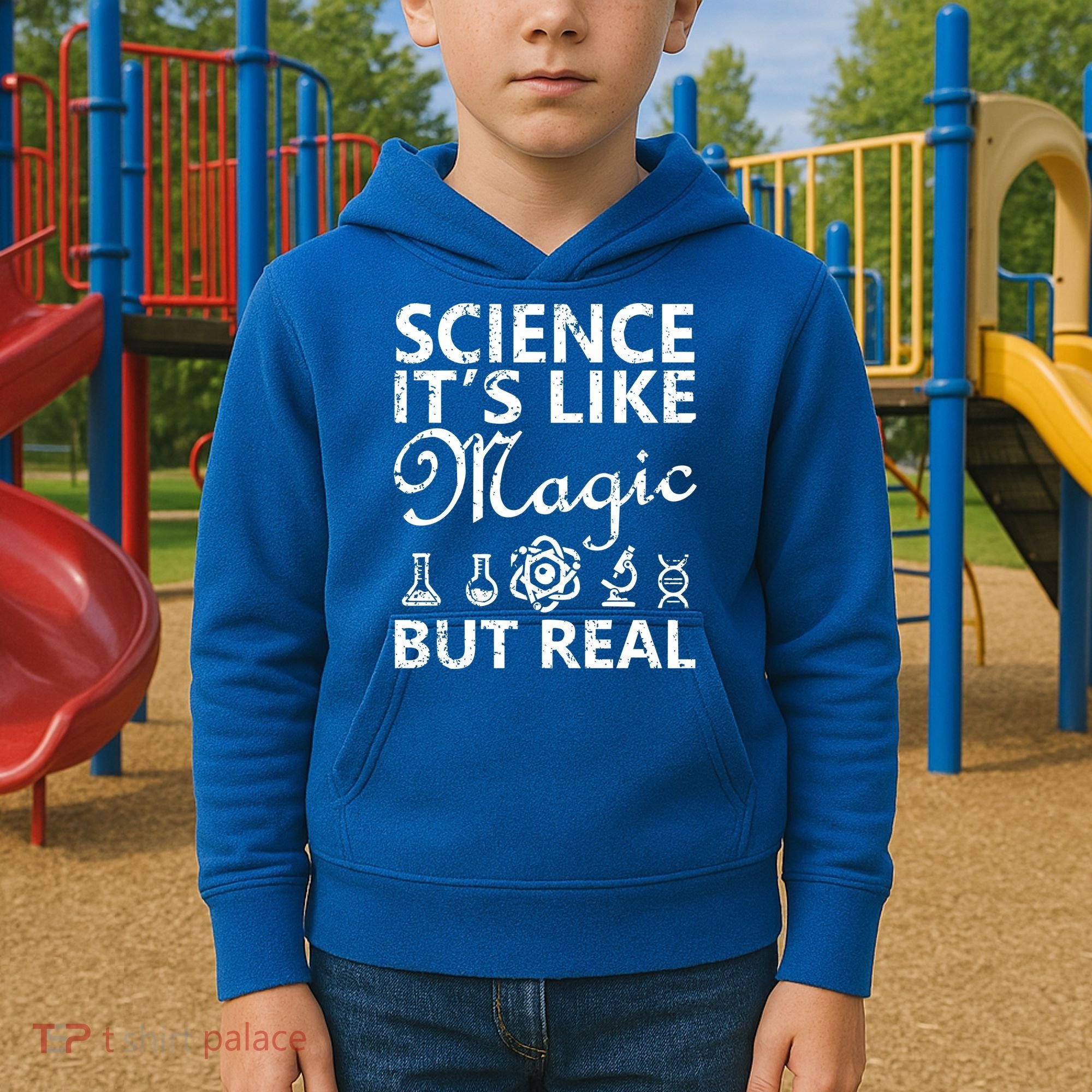 Distressed Science It's Like Magic But Real March For Science Kids Hoodie