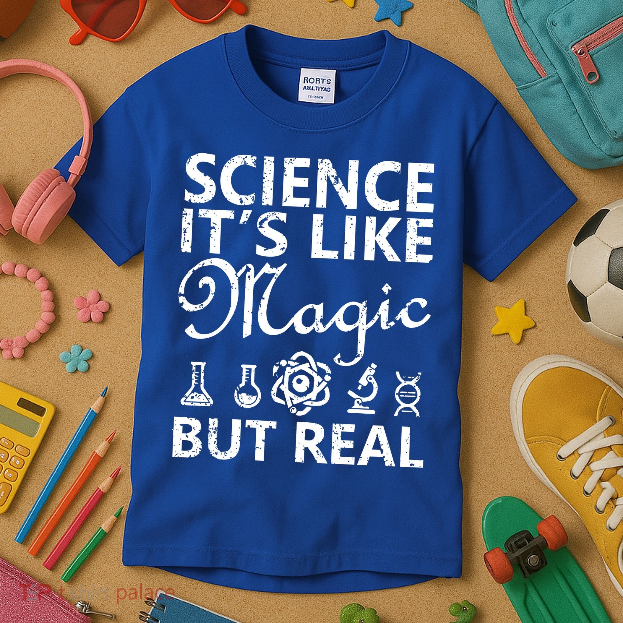 Distressed Science It's Like Magic But Real March For Science Kids T-Shirt