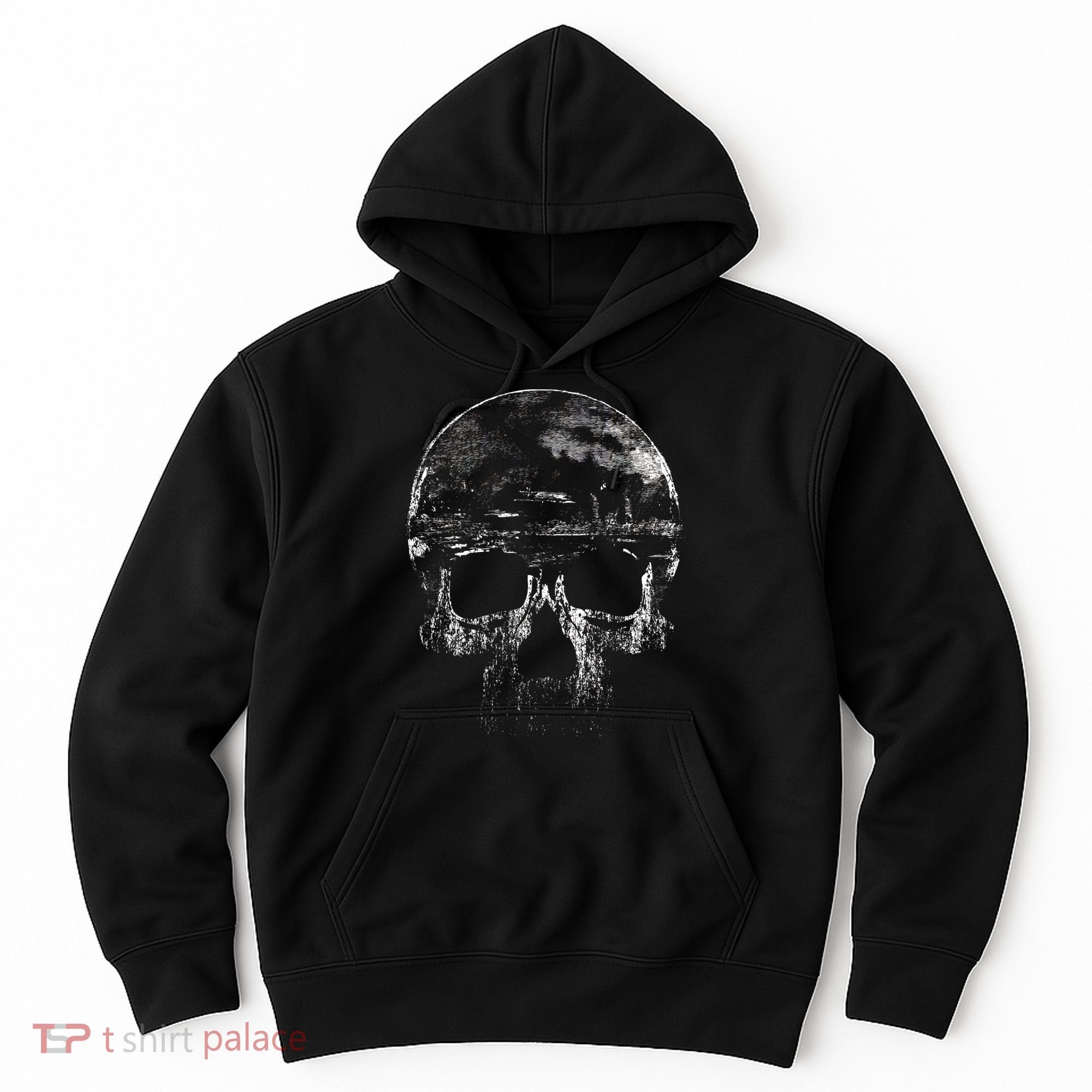 Distressed Skull Graphic Hoodie