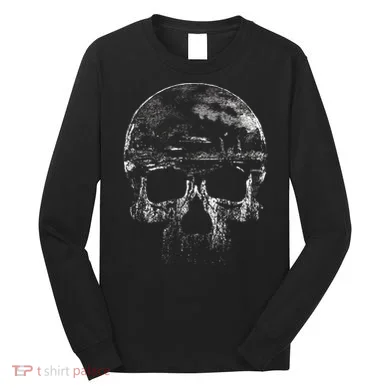 Distressed Skull Graphic Long Sleeve Shirt