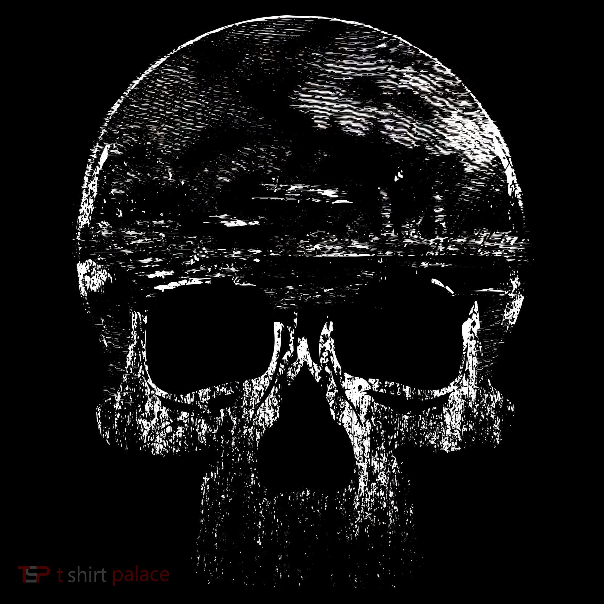 Distressed Skull Graphic Long Sleeve Shirt