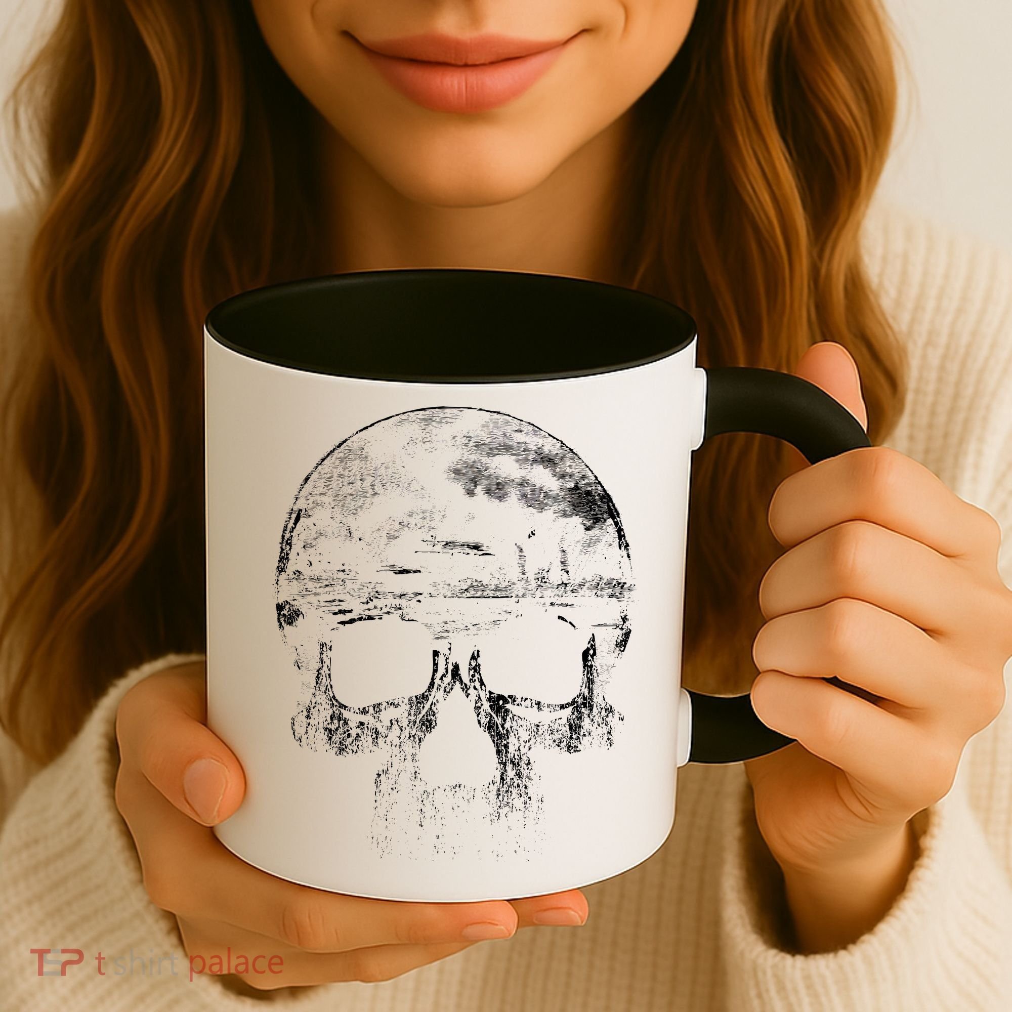 Distressed Skull Graphic Coffee Mug