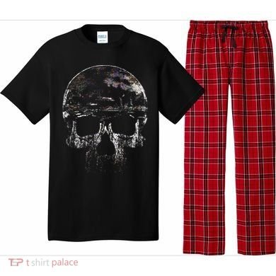 Distressed Skull Graphic Pajama Set